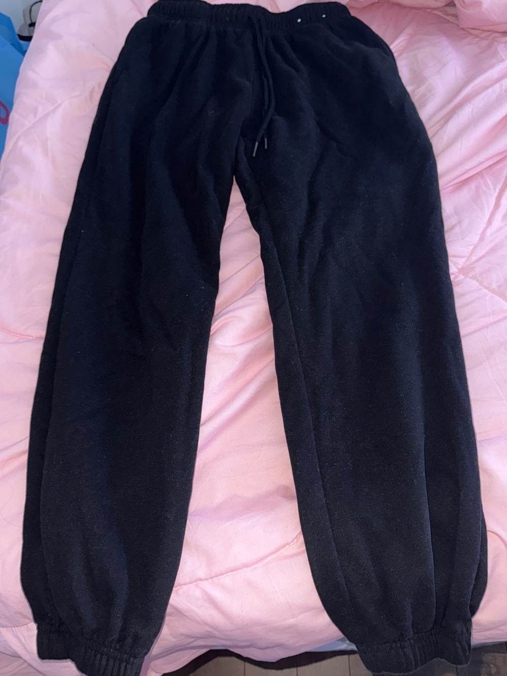 Black Fleece Jogger Pants